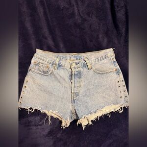 Levi’s 501 501s High Waist Cutoff Shorts Grommets Y2K W29 Western wear 29 Waist